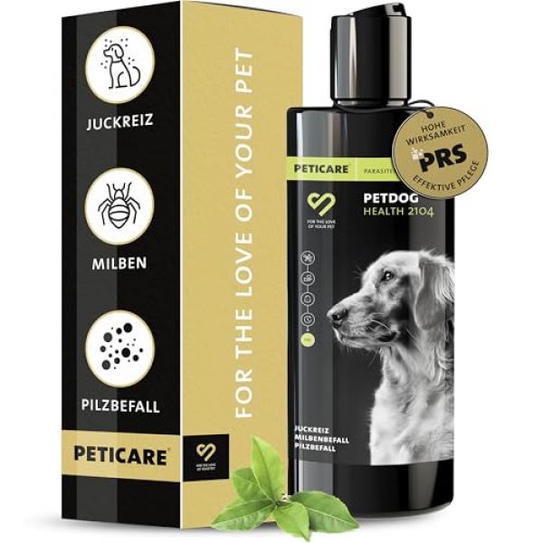 Peticare Hunde-Shampoo gegen Juckreiz, Milben, Pilze & Flöhe